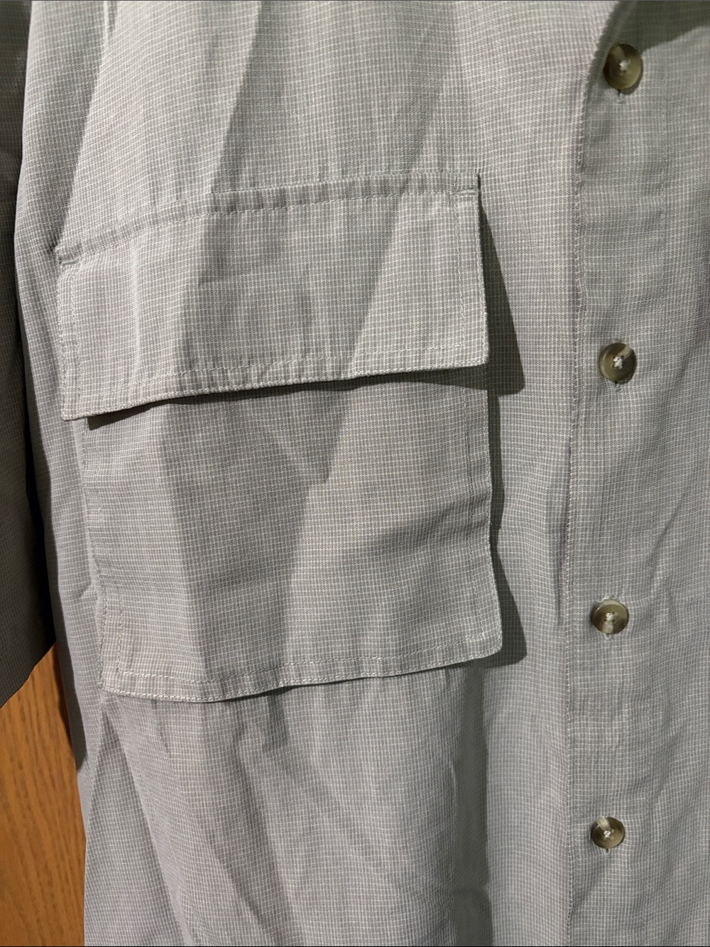 Columbia Short Sleeve  L Shirt - Sage Green vintage fishing lightweight packable - Picture 5 of 6